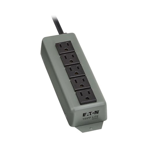 Eaton Tripp Lite Series 5-Outlet Heavy Duty Power Strip, Metal, Mountable (Wall Mount & Under Desk), 6ft Extension Cord, 15A Circuit Breaker, Industrial Garage Shop Work Bench Applications (602)