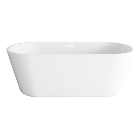Elegant Kitchen And Bath 65" Soaking Bathtub In Glossy White With Polished White