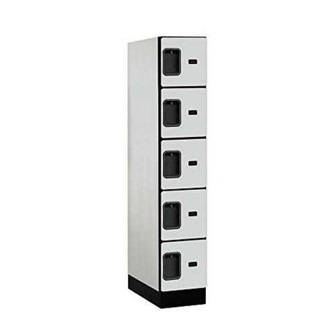 Salsbury Industries Five Tier Box Style Designer Wood Locker, Gray, 5' 1" x 21"