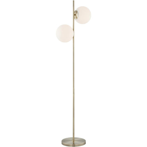 Lite Source Lencho 64" High 2-Light Gold and Frosted Glass Floor Lamp
