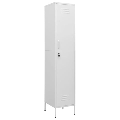 vidaXL Locker Cabinet White 13.8"x18.1"x70.9" Steel