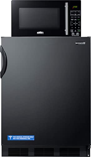 Accucold MRF66BKA Microwave/Refrigerator-Freezer Combination with Built-in Power Allocator, 5.1 cu.ft Capacity Refrigerator, Cycle defrost, One-touch Cooking, Thin-line Design, Mute Function