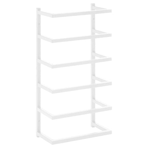 vidaXL Industrial-Style Steel Towel Rack - Wall-Mounted, Space-Saving Design, White, Ideal for Small Bathrooms, Easy to Assemble