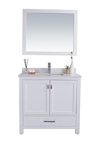 Wilson 36, White Cabinet White Quartz COUNTERTOP