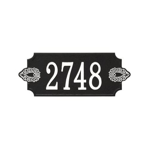 Whitehall Sofia Cut Corner Address Plaque, Personalized House Number Sign, Cast Metal Custom Address Plaque, Wall Mounted Sign, Size 6.5" x 16.5"