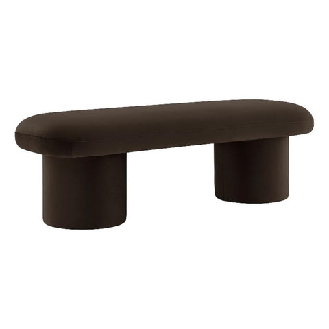 Modway Orla Performance Velvet Upholstered Bench in Chocolate Brown