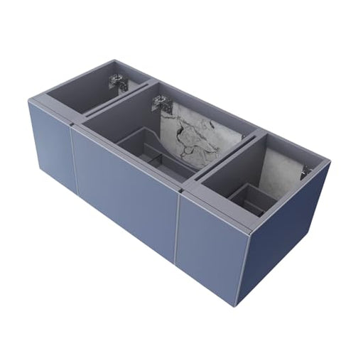 Oakestry Designer Forty Eight Inch Cloud White Freestanding Vanity Base Featuring Soft Glide Interior Drawer