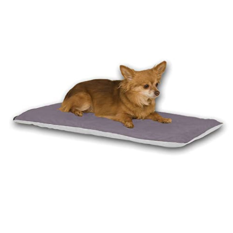 K&H Pet Products Indoor Heated Cat Bed Pad for Large Cats & Small Dogs, Thermo-Pet Mat Calming Warming Pet Heating Pad, Machine Washable, Waterproof Heater, Safety Listed - 12.5 X 25in Gray