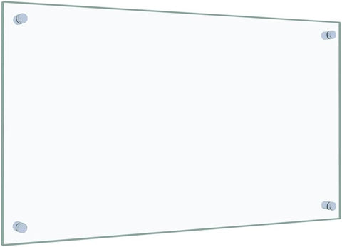 vidaXL Transparent Tempered Glass Kitchen Backsplash - Scratch-Resistant, Heat-Resistant, Easy to Install, Perfect for Modern Kitchen Decor, Dimension 27.6"x15.7"