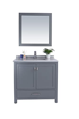 Wilson 36, Grey Cabinet White Stripe COUNTERTOP