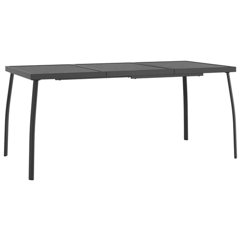 vidaXL Modern Steel Patio Table - Anthracite 65" x 31.5" x 28.3" - Outdoor Garden Table with Mesh Design, Powder Coated for Durability, Easy Assembly, and Elegant Legs