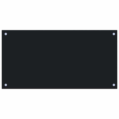 vidaXL Kitchen Backsplash, Black 31.5"x15.7" Tempered Glass Heat-Resistant, Scratch-Resistant, Easy-Clean, Maintenance-Free