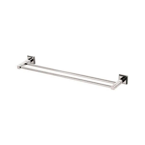 Oakestry Aqua Nuon 18 Inch Wall Mounted Double Towel Bar Durable Stainless Steel Bathroom Accessory Space Saving Design Rust Resistant Polished Finish for Home and Hotel Use