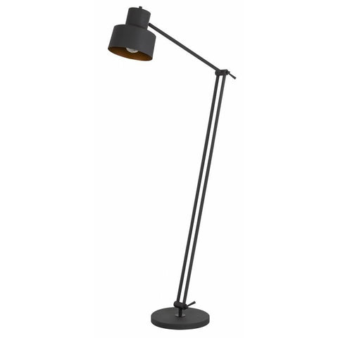 Cal 60W Davidson Metal Floor lamp with Weighted Base, Adjustable Upper and Lower arms. On Off Socket Switch, Black (65.00x24.00x11.00) (BO-2966FL)