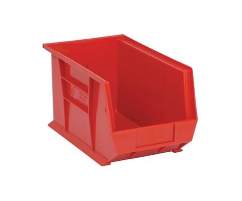 Quantum Storage Systems QUS242RD Ultra Stack & Hang Heavy Duty Part Organizer Red Bins 14" L x 9" W x 8" H 12 Pack