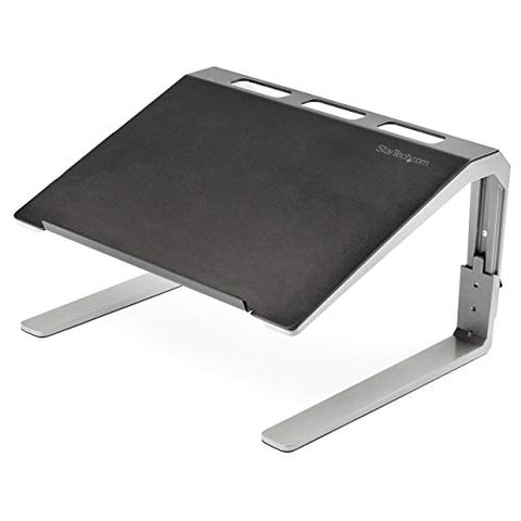Laptop Stand - 2-in-1 Laptop Riser Stand or Vertical Stand - Ideal for Ultrabooks & MacBook Pro/Air - Ergonomic Angled Notebook Holder for Office Desk - Silver, Aluminum