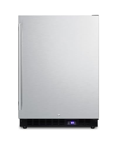 Summit 24” Freezer with Ice Maker, Built-in Outdoor Freezer, 4.7 cu.ft. Capacity, Stainless Steel- SPFF51OSIM