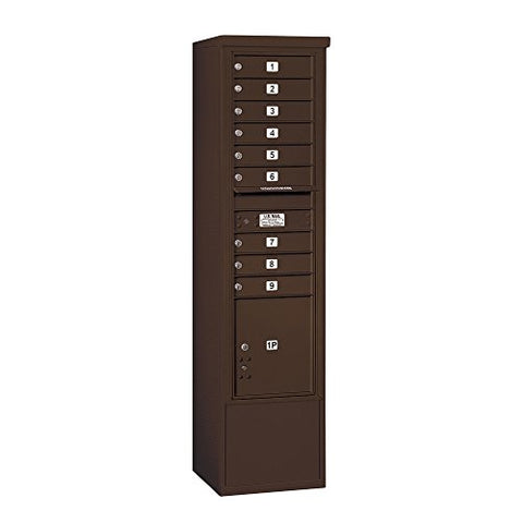 Salsbury Industries 3916S-09ZFP Free Standing Horizontal 4C Mailbox, Bronze