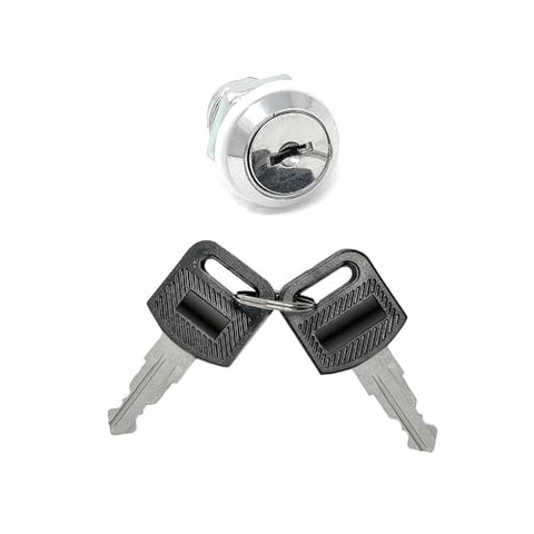 Cmple 2080-N Replacement Round Lock with 2 Keys & Cam Lock for Wall-Mount Server Rack Cabinets Doors Diecast Stainless Steel
