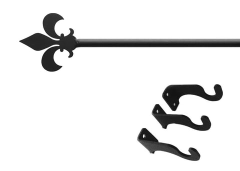 Fleur de lis Curtain Rod - XL (Hardware is INCLUDED)