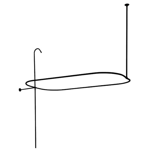 Kingston Brass ABT1040-5 Vintage End Mount Rectangular Shower Riser with Enclosure, 59-Inch, Oil Rubbed Bronze