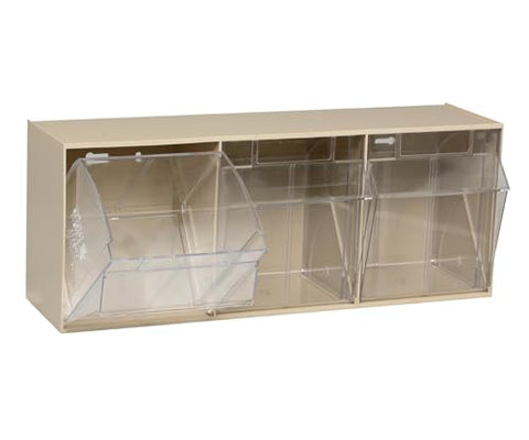 Quantum Storage Systems QTB303IV 3 Drawers Tip Out Cabinet Part Organizer Ivory 10" H x 24" W x 8" D