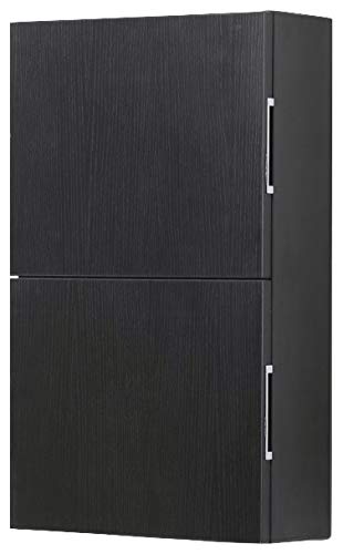 Bliss 14" Wide by 24" High Linen Side Cabinet With One Door in Black Wood Finish
