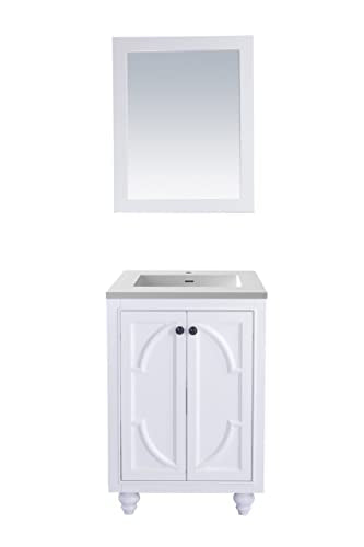 Laviva Odyssey - 24 - White Cabinet Matte White Viva Stone Solid Surface Countertop