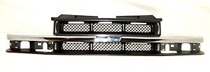 Sherman Parts 906-99-10 - 1998-2004 Chevy S-10 Grille Chrome/Dark Argent for the years of 1998, 1999, 2000, 2001, 2002, 2003, 2004