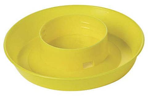 Little Giant® Screw-On Poultry Waterer Base | Heavy Duty Plastic Water Tray Base for Container | Chicken Waterer Screw On Base | 1 Quart | Yellow