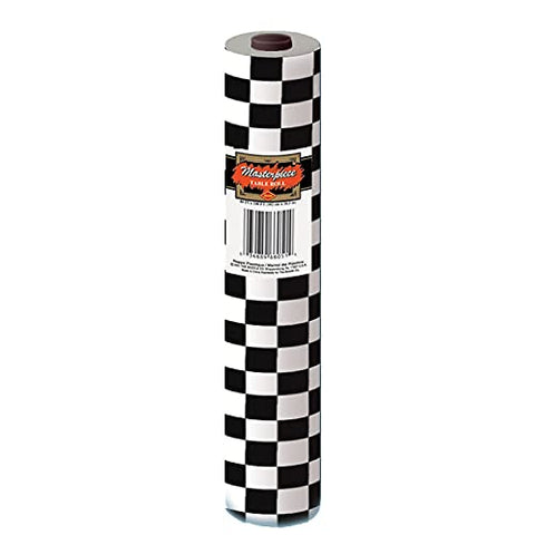 Checkered Table Roll (black & white) Party Accessory  (1 count) (1/Pkg)