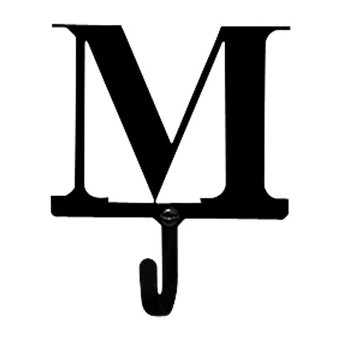 Village Wrought Iron Letter M Wall Hook Small