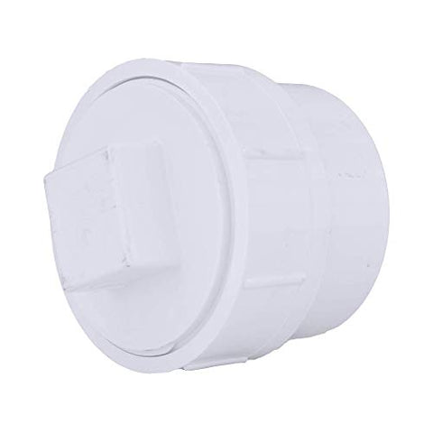 Charlotte Pipe 4" Cleanout Plug Adapter Pipe Fitting - Schedule 40 PVC DWV (Drain, Waste and Vent) Durable, Easy to Install, High Tensile and Sound Deadening for Home or Industrial Use (Single Unit)
