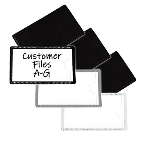 C-Line Slap-Stick Magnetic Label Holders, Side Load, 4.25 X 2.5, White, 10/Pack
