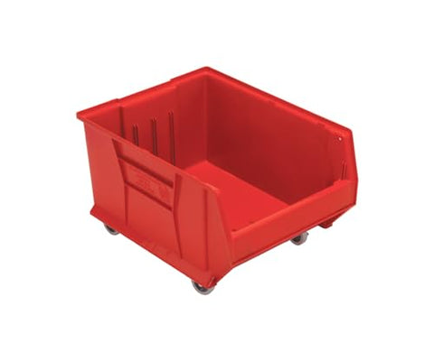Quantum Storage Systems QUS965MOBRD Hulk Mobile Heavy Duty Part Organizer Red Bins 24" L x 19" W x 15" H
