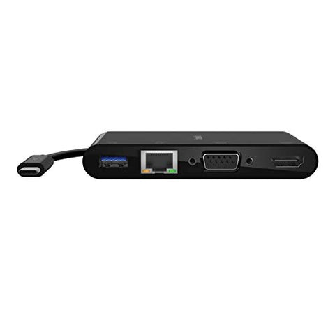 USB-C Multimedia Adapter HDMI/Ethernet/USB-A/USB-C/VGA 4.33 inch Black