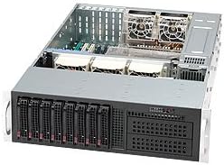 Supermicro CSE-835TQC-R802B 8 x 3.5 in. Case CSE-835TQC-R802B 3U 800W Hot-Swap SAS3 & SATA3 5xFan Black Brown Box Server Chassis 3U Rackmount