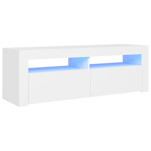 vidaXL TV Cabinet with LED Lights White 47.2"x13.8"x15.7"