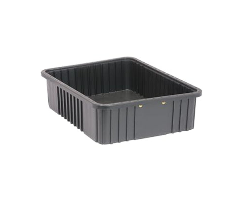 Quantum DG93060COCS Heavy-Duty Dividable Grid Storage | Conductive Container for Industrial Warehouse Electronics Healthcare Supply Distribution | 11-7/8"L x 8-1/4"W x 2-1/2"H, Black (Case of 3)