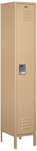 Salsbury Industries 51165TN-U Single Tier 1 Wide 6-Feet High 15-Inch Deep Unassembled Extra Wide Standard Metal Locker, Tan Brown