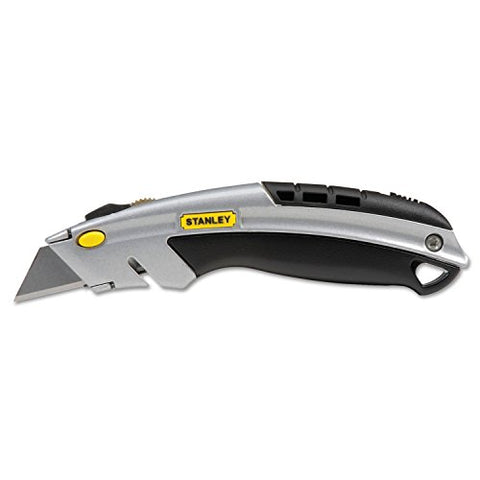Stanley 10788 Curved Quick-Change Utility Knife, Stainless Steel Retractable Blade, 3 Blades