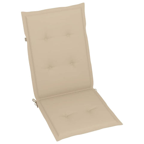 vidaXL Garden Highback Chair Cushions 4 pcs Beige - 47.2"x19.7"x1.2" Outdoor and Indoor Furniture Pads
