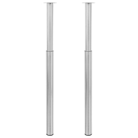vidaXL 2 Telescopic Table Legs Furniture Table Accessory Trestle Replacement Part Breakfast Bar Worktop Desk Telescopic Spare Leg Brushed Nickel