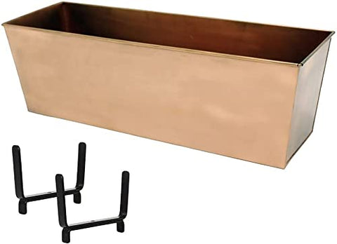 Oakestry C09C-K6 Handrail Copper Kit, 2 x 6 Window Flower Box with Railing Brackets, Small