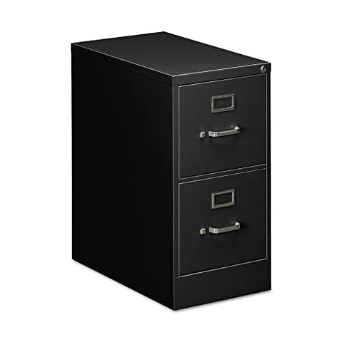 Two-Drawer Economy Vertical File 2 Letter-Size File Drawers Black 15 inch x 25 inch x 28.38 inch