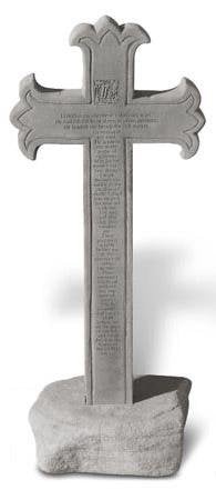 The Lord Is My Shepard Cross Shaped Memorial Garden Stone