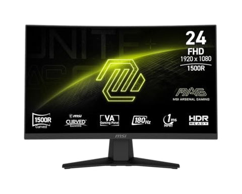 msi MAG 244C 24-inch 1920 x 1080 (FHD) Gaming Monitor, 180Hz, Adaptive-Sync, HDMI, DisplayPort, VESA Mountable, Tilt, Height Adjustable, Speaker, 1ms, Black