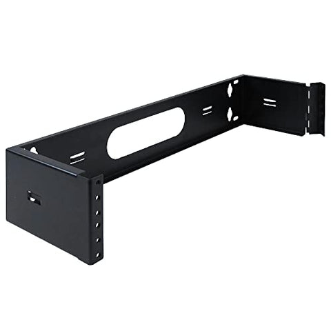 Wavenet 3045-N 6 in. Steel 2U Wall Mount Hinged Bracket or Two Space Swing Out Patch Panel Bracket for 19 in Server Network Data A-V Equipment Black