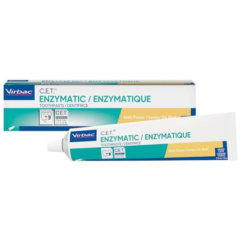 Virbac C.E.T.® Enzymatic Toothpaste| Tartar & Plaque Control for Fresh Breath | Pet Dental Care Toothpaste |Malt Flavor, 2.5 oz