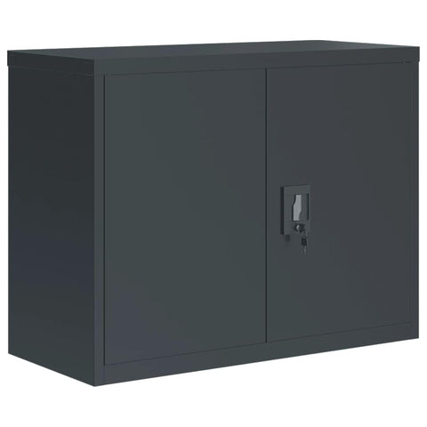 vidaXL Steel File Cabinet - Anthracite 35.4"x15.7"x27.6", Adjustable Shelf, Ample Storage, Lockable, Durable, Easy to Clean